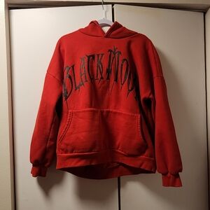 Adika Red Hoody Black Moon Logo Women Small Streetwear Skater